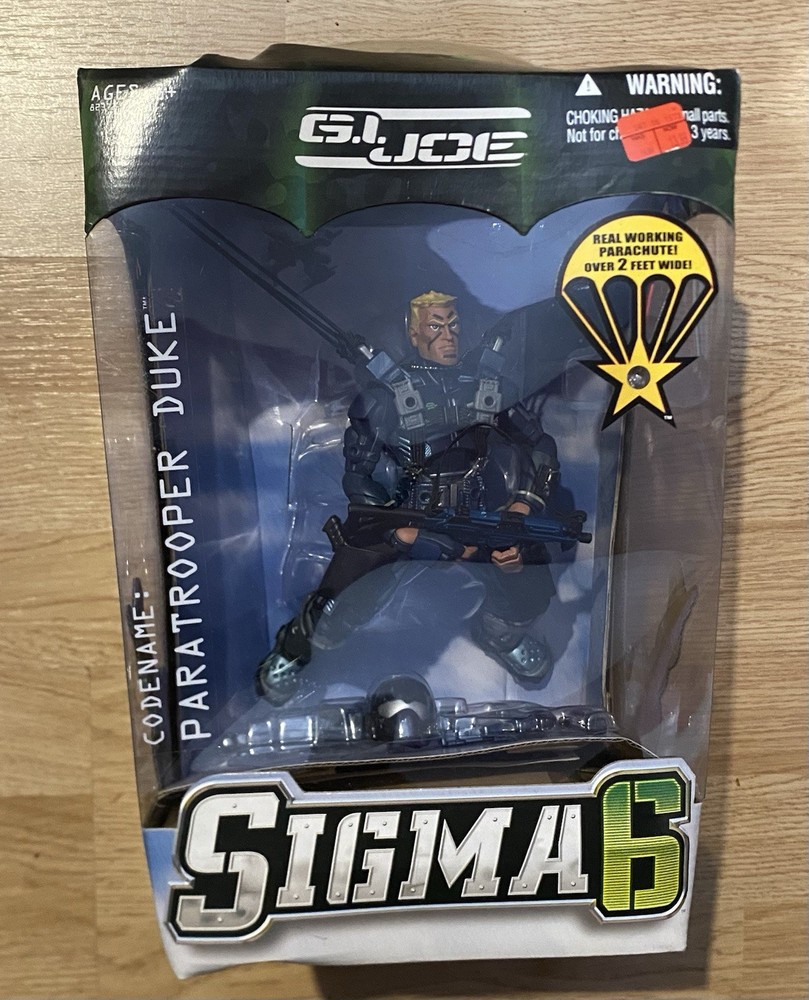 Hasbro G.l. Joe Sigma 6 Paratrooper Duke Action Figure w/ Working Parachute New