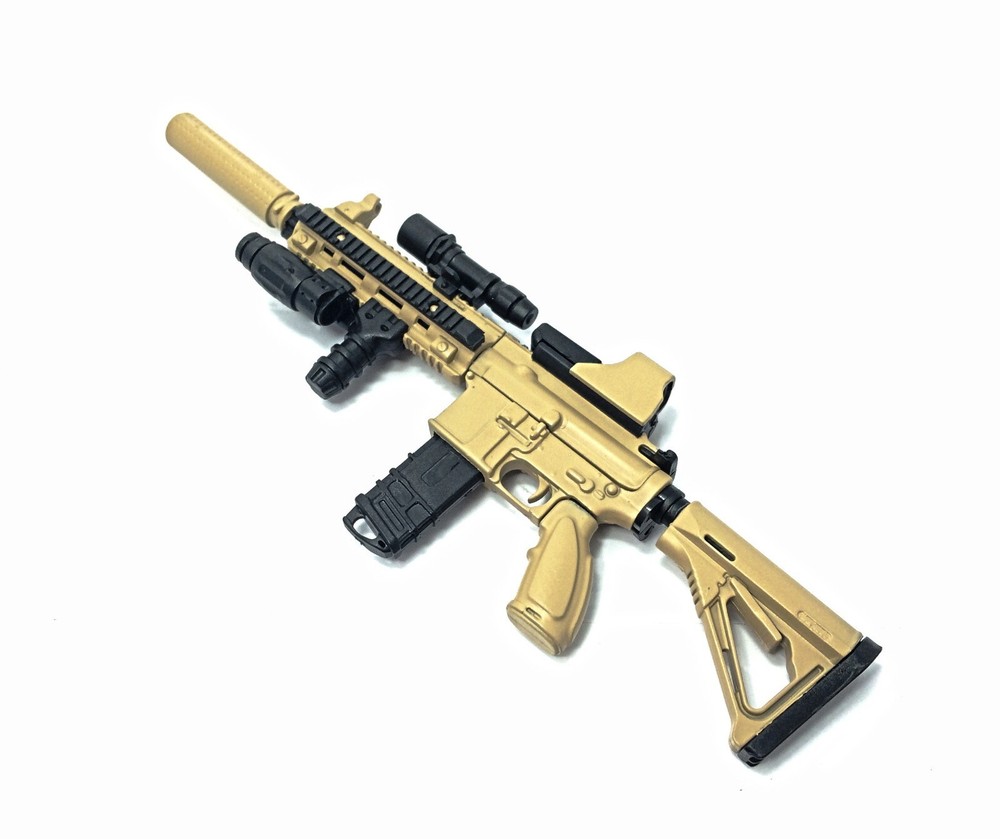 1/6 Scale Custom Desert HK416 Assault Rifle US Army Miniature Gun Action Figure