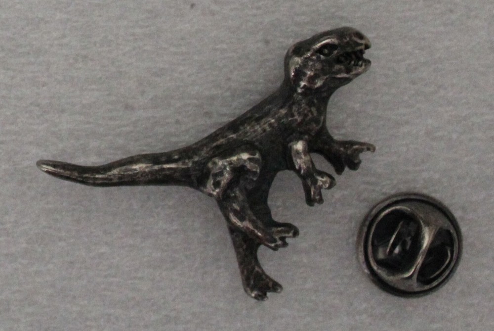 1980s TYRANNOSAURUS REX Lapel Pin 3 x 3.5 cm. (1.2″ x 1.4″) Metal – Unbranded