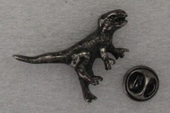 1980s TYRANNOSAURUS REX Lapel Pin 3 x 3.5 cm. (1.2″ x 1.4″) Metal – Unbranded