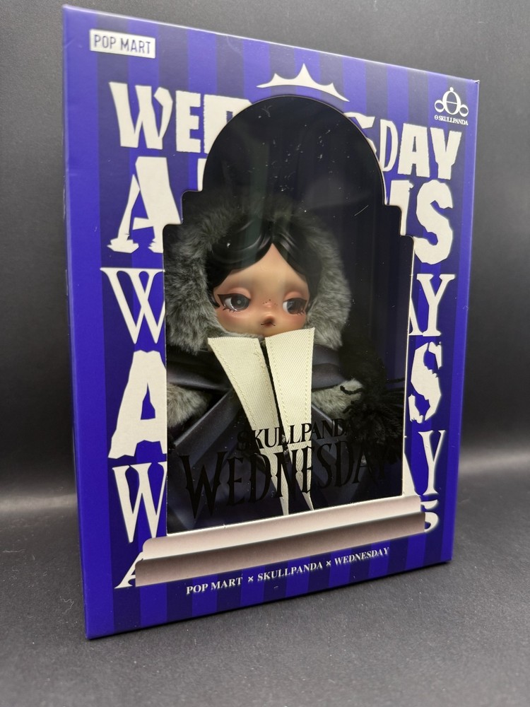 POP MART SKULLPANDA × Wednesday Plush (Nevermore Academy Uniform Version)