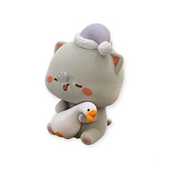 DODOWO x MITAO CAT Season Goma Sleepy Holding Weighted Goose Plush Figure Toy