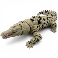 3D Printed Articulated Saltwater Crocodile – Beige & Black
