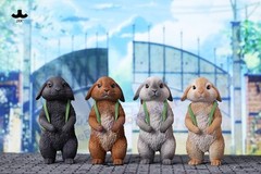 JXK 1/4 Lop Rabbit Animal Pet Simulation Statue Painted 4 Color 10.5*16.5*12.5cm