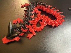Articulated Crystal Dragon 23inch Red Black