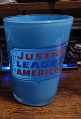 Justice League America DC Comics Blue Plastic Cup 10-12oz, rare free ship,