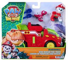 Paw Patrol The Dino Movie MARSHALL DINO RESCUE FIRE TRUCK Figure Dinosaur *READ*
