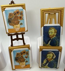 🖼️ New! Mini Brands MASTERPIECES ~ VAN GOGH Lot Of 6 Paintings + Accessories