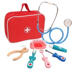 Wooden Pretend Play Doctor Educational Toys for Children Medical Simulation Set