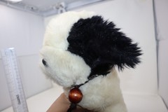 APPLAUSE BLACK/WHITE English Sheep Dog Plush Brown Toggle Collar 16″ 1985