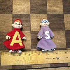 Vintage 1984 Alvin And Simon From the Chipmunks Posable Figures CBS Hong Kong