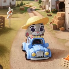 NEW MINISO Disney Zootopia Dudu Fun Car Series Blind Box Figure Toys Gift