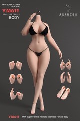 YM611 1/6 Female Big Bust Suntan/Pale Plump Seamless Doll Body 12″ Action Figure