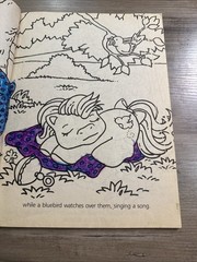 My Little Pony All Day Long Coloring Book G1 Some Pages Colored 1988 Vintage