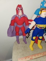 Lot of 4 X-Men Marvel Kellytoy Wolverine Magneto Captain Cyclops Plush Dolls Toy