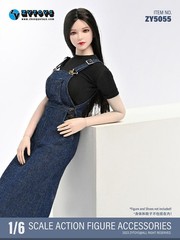 1/6 Denim Overall Dress Outfit Set 12″ Hot Toys PHICEN TBLeague Female Figure