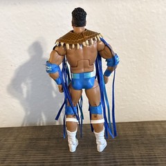 Wrestling Action Figure Blue White Bodysuit Plastic Fabric Sports Theme