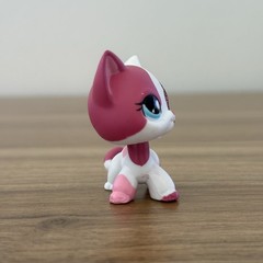 LPS Littlest Pet Shop Rare Pink White Glitter Shorthair Cat #2291 Authentic