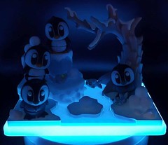 Flexi penguin & Winter Playset Design Showcase Set – 3D Printed, 7 piece set