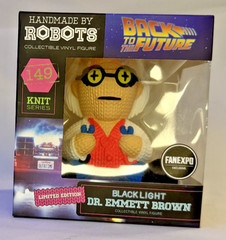 Back To The Future made By Robots BlackLight Marty McFly Dr Brown Delorean Set