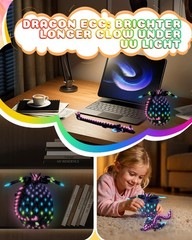 3D Printed Easter Dragon Eggs with Wings Rainbow Glow in The Dark Crystal Stuff
