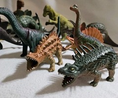 13 Dinosaur Toys Hard Plastic Dinosaurs Brontosaurus Stegosaurus Imperial Ukrd +