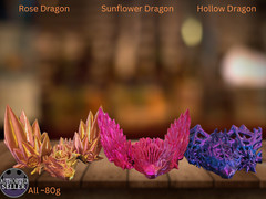 3D Printed Crystal Articulated Dragon | Home Office Desktop Fidget Toys Crystal