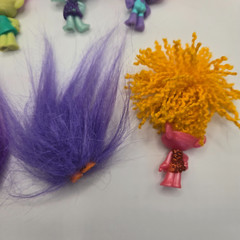 Trolls mini figures hard plastic Dreamworks DWA Lot Of 7 PVC Cake Toppers Toys