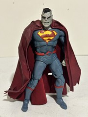 Custom Mcfarlane Superman Bizarro 1:12 Dark Red Leather Wired Cape NOT fIGURE