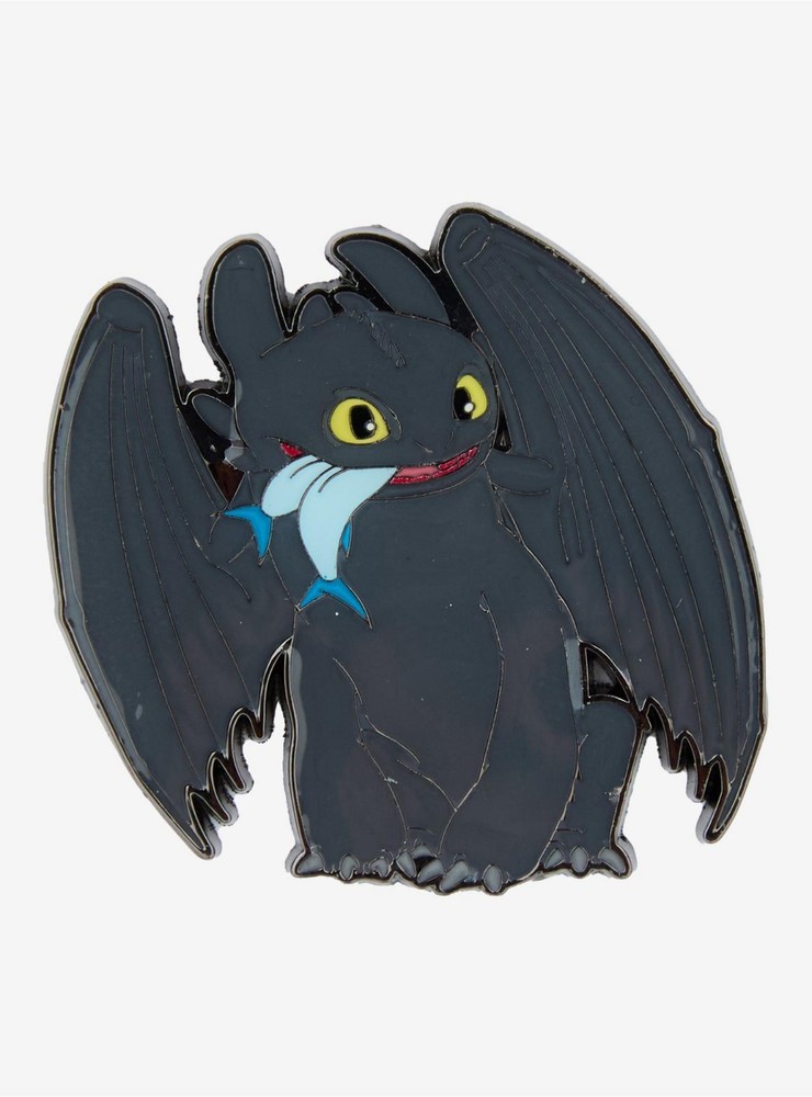 How to Train Your Dragon Sitting Toothless Eating Fish Exclusive Loungefly Pin