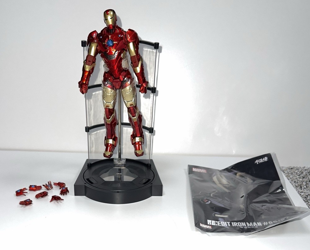 Sentinel RE:EDIT Iron Man Poseable Action Figure Red Armor COMPLETE!!🔥🔥