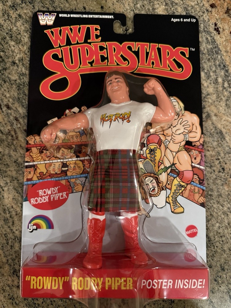 (In Hand) Mattel LJN WWE Superstars Series 3 Rowdy Roddy Piper Chase Black Card