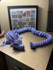 3D Printed Crystal Dragon Flexible Full Articulated Dragon Desk Toy Decoration