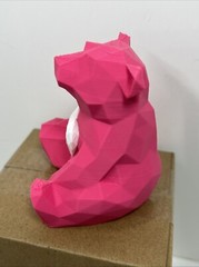 Valentine’s Day Pink Bear w/ Heart Geometric 3.5” Figure Plastic Cute Gift New