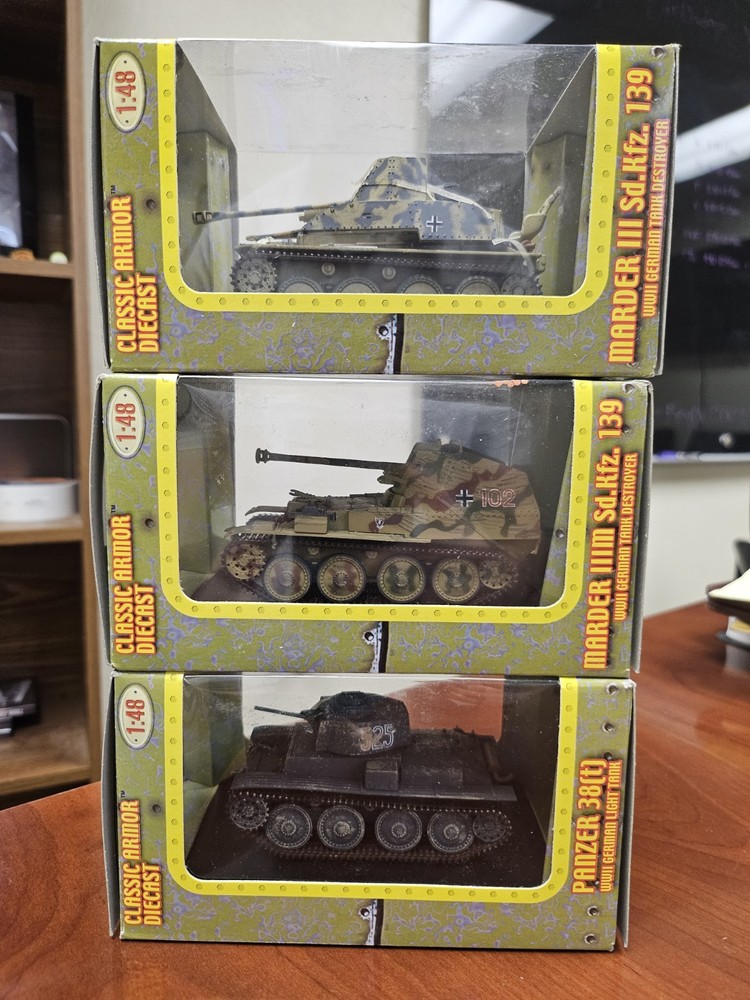 21st Century Toys: MARDER SD.KFZ. 139 WWII TANK DESTROYER Panzer 1:48 Lot Of 3