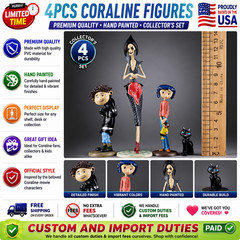 4PCS Coraline Figures – Movable Anime Dolls from Coraline & the Secret Door Gift