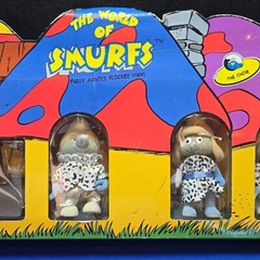 NIB 1988 The World of Smurfs The Choir Fully Jointed Flocked Vinyl Peyo