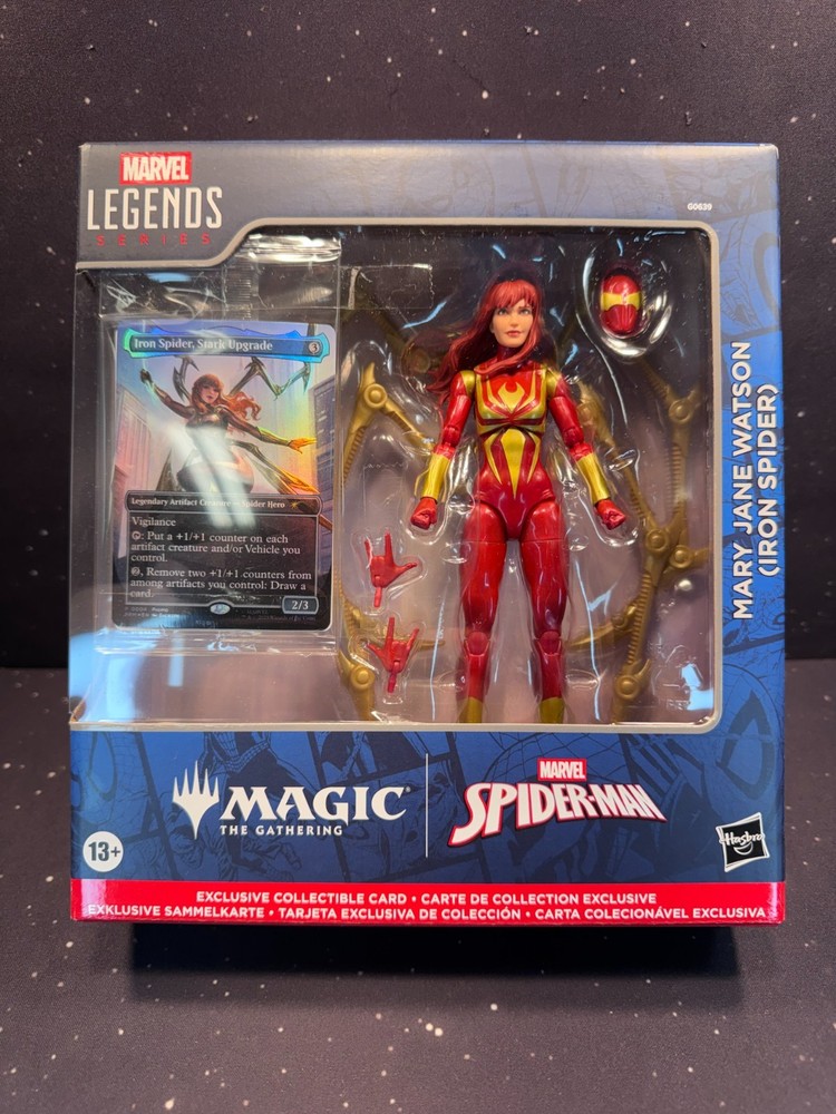 Marvel Legends Magic The Gathering SpiderMan Mary Jane Watson Iron Spider W/card