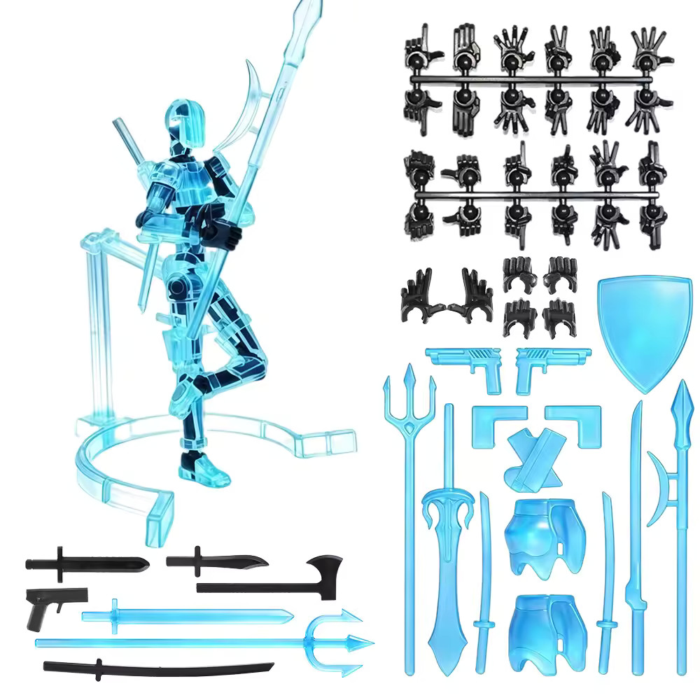 fluorescent blue Assembly Magnetic 3D Printed Dummy T13 DIY Multi-jointed