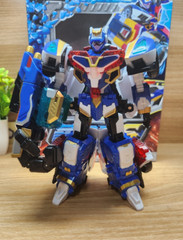 Metal Cardbot S Blue Cop Police Figure Toy Transforming Robot Car