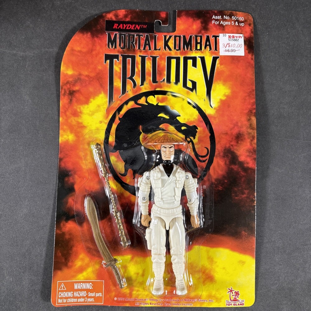 RAIDEN MORTAL KOMBAT TRILOGY ACTION FIGURE TOY ISLAND VINTAGE NEW 1996 VIDEO