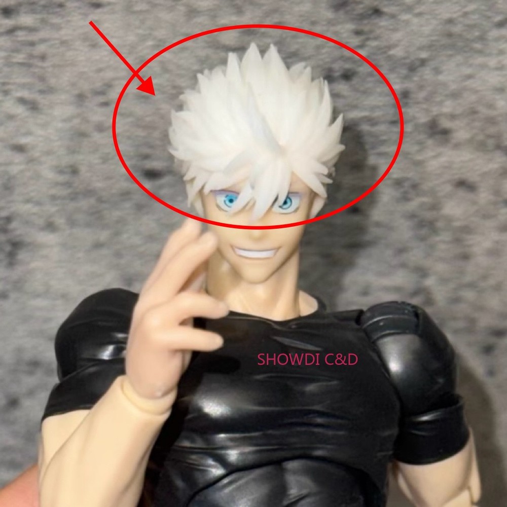Custom 1/12 Jujutsu Kaisen Gojo Satoru Hair Part For 6″ SHF Toji Fushiguro Body