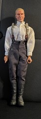 Military Action Figure Beige Black with Clothes Belt Boots Plastic Fabric