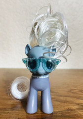 My Little Pony SILVER SPOON G4 3″ Brushable, Replacement Blue Glasses, Refurbish