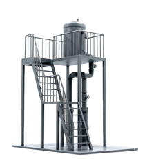 Industrial Water Tank Platform Diorama 1:12 1:18 Scale 3D Printed 6 or 4 Inch