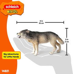 Wild Life Realistic Prowling Gray Wolf Figurine – Durable North American Forest