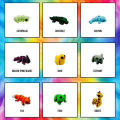 Wiggle Pets – 3D Printed Fidget Animals, Mini Articulated Animal Toys