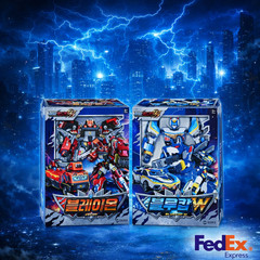 Metal Cardbot W Grand Blue Leon Blue Cop W Blaion Transforming Robot Car Toy Set