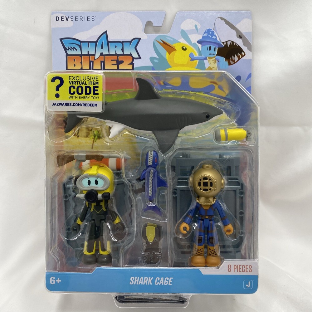 Devseries Shark Bite 2 Shark Cage Toy + Virtual Item Code – New