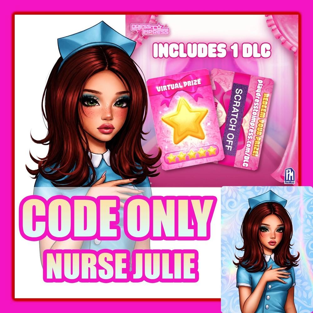 Dress To Impress *DLC CODE ONLY* 💉 NURSE JULIE 🩵 Messaged ASAP – S3 DTI Doll